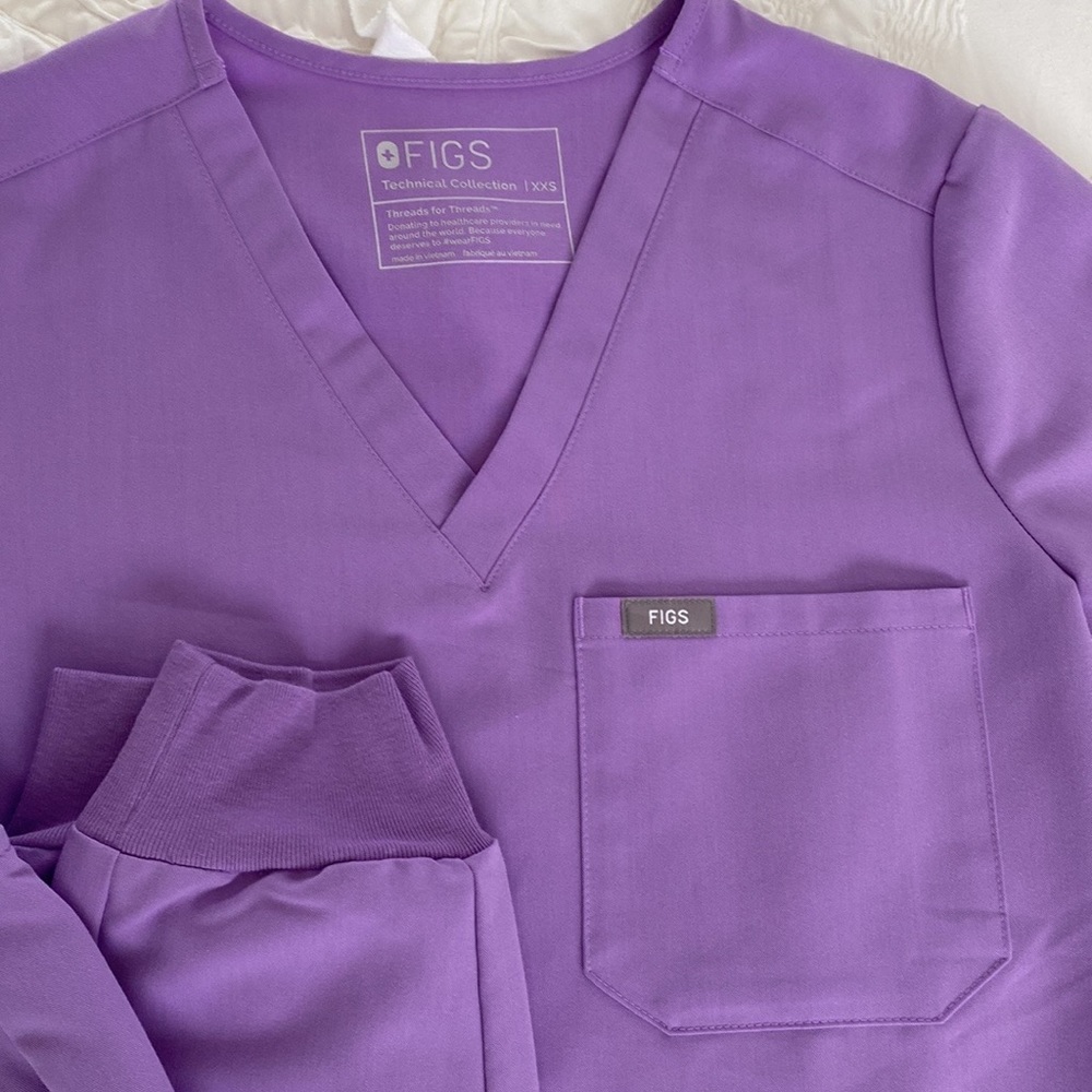 Figs Catarina one pocket top - Lilac Dawn XXS